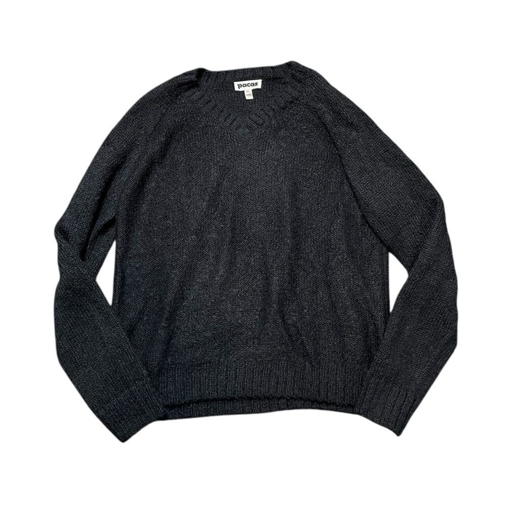 PACAS Wool Sweater Soft Cozy Black Size XL